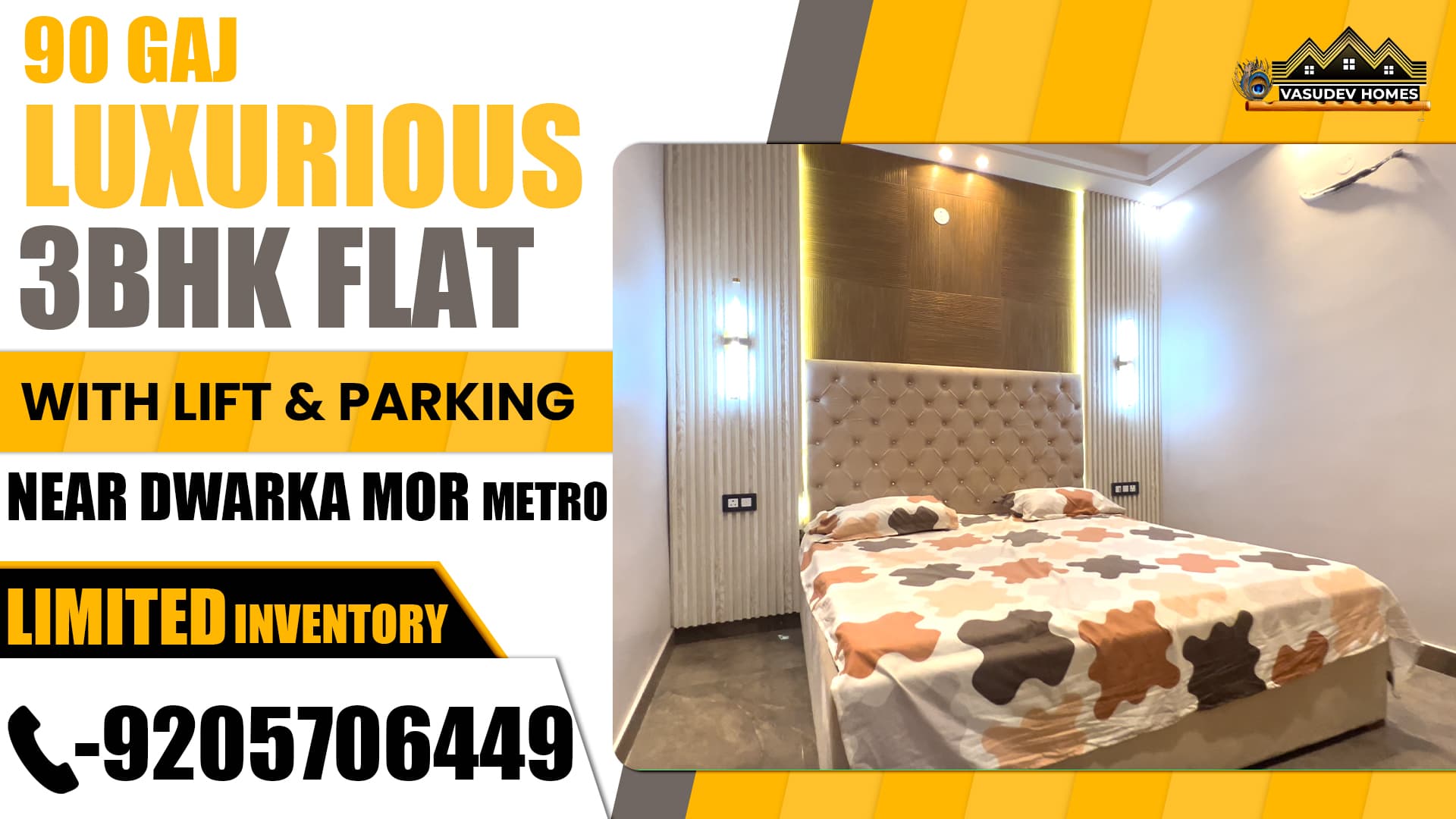 Vasudev Homes - 90 GAJ Luxurious 3BHK Flat Banner